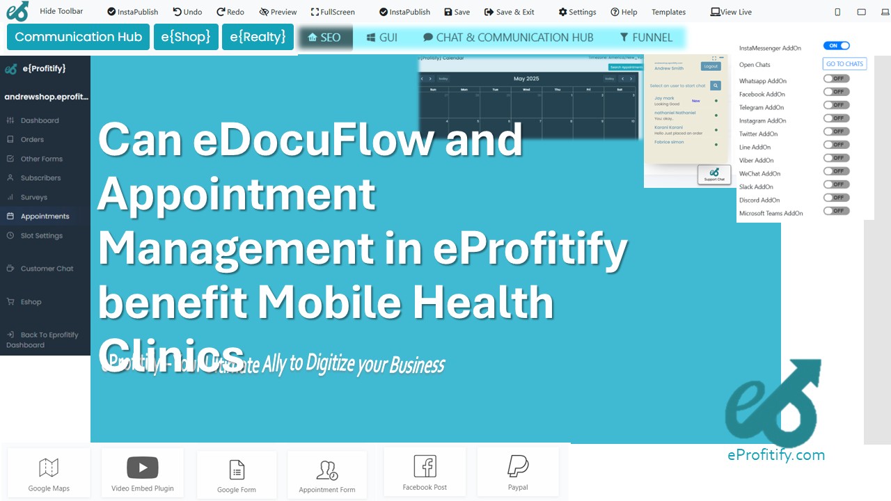 Can eDocuFlow and Appointment Management in eProfitify benefit Mobile Health Clinics